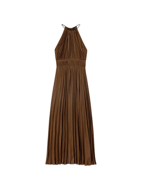 Maje pleated halterneck midi dress