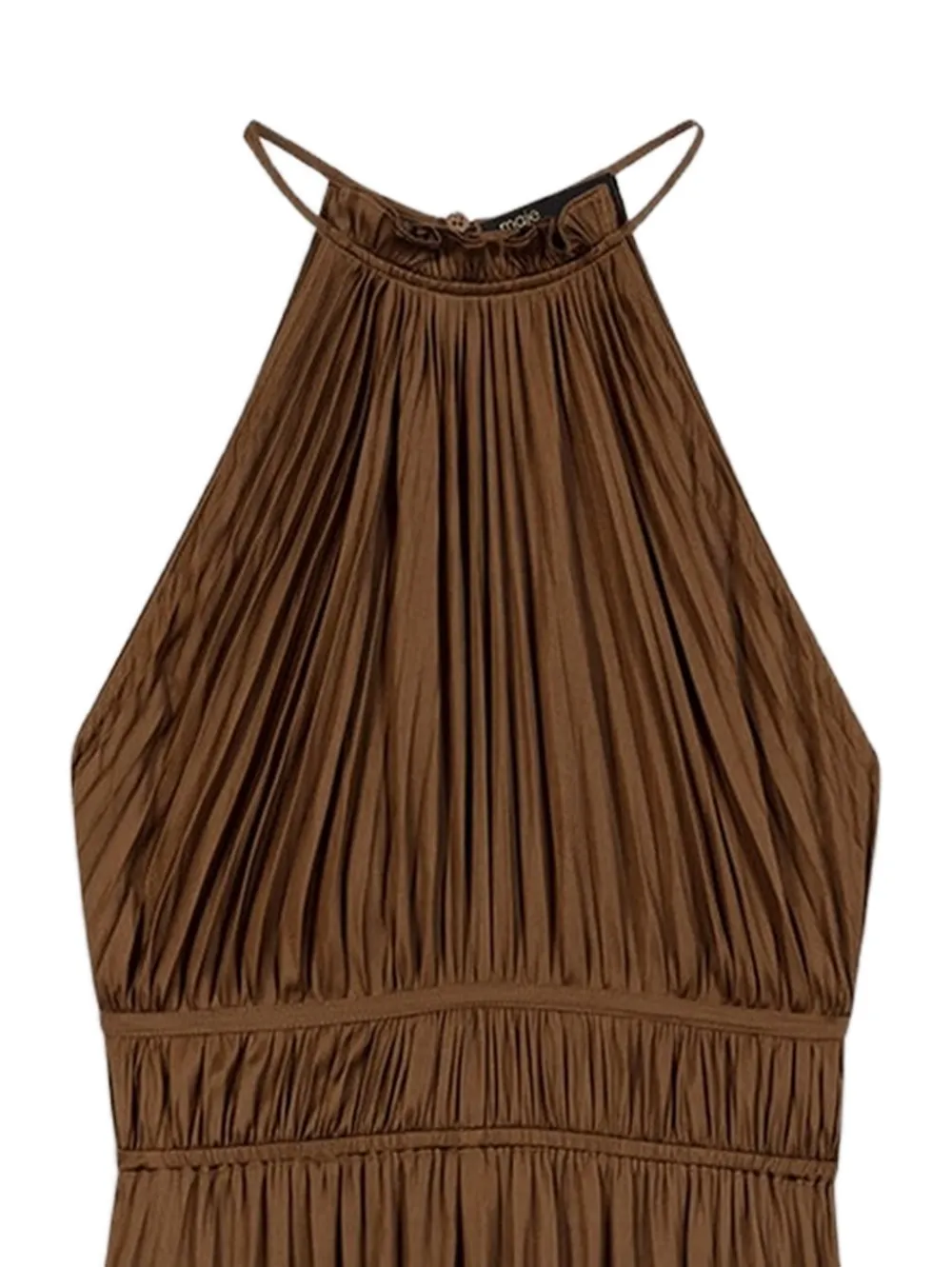 Maje Geplooide midi-jurk Bruin