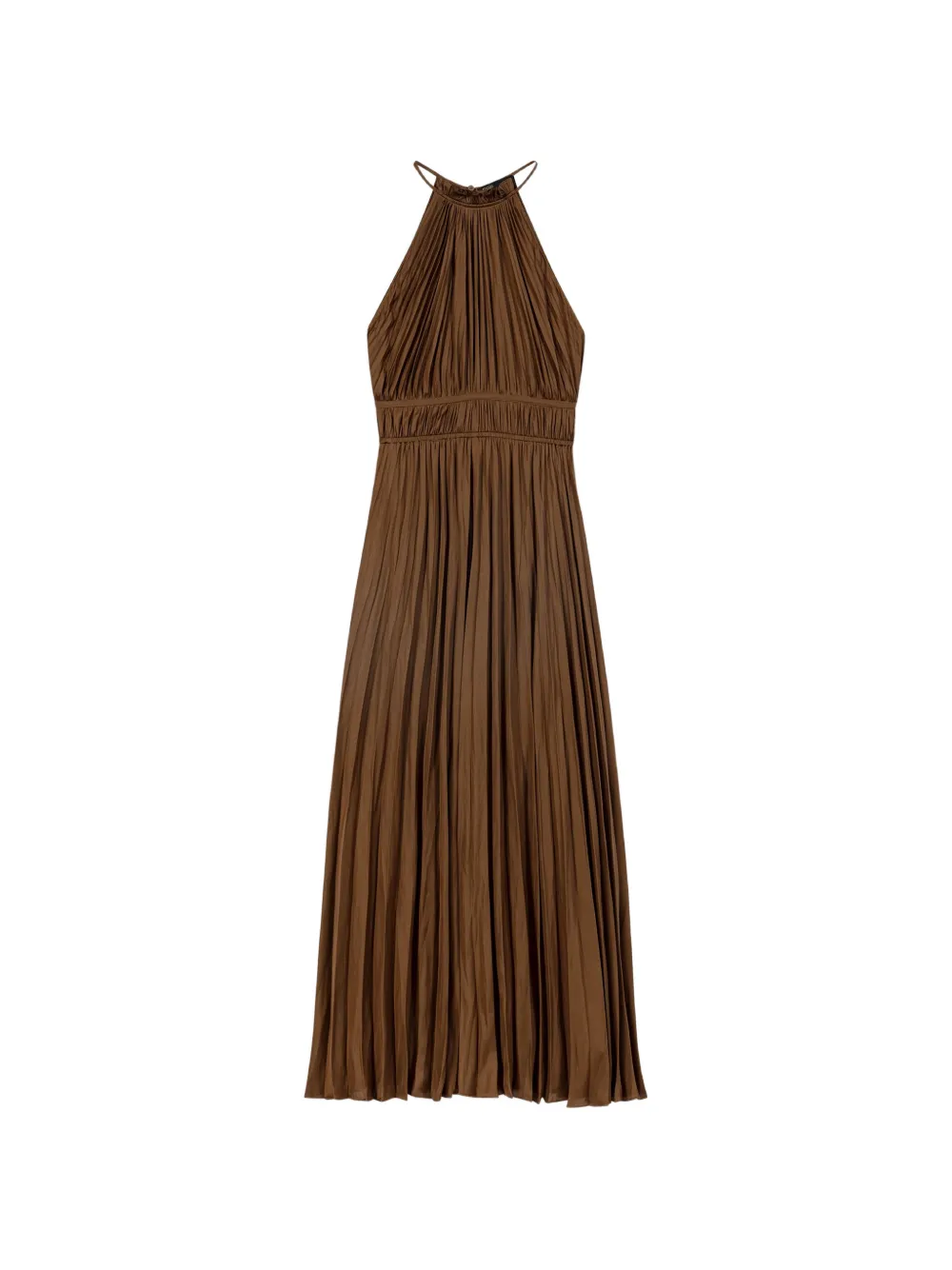 Maje Geplooide midi-jurk Bruin
