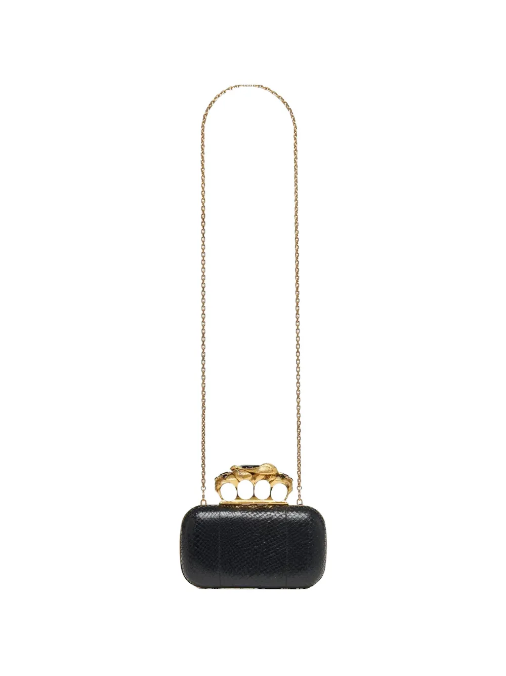 Alexander McQueen The Snake four-ring clutch bag - Nero