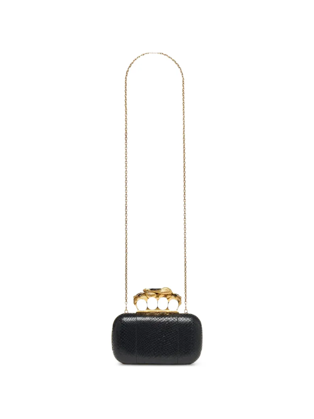 Alexander McQueen The Snake four-ring clutch bag - Nero