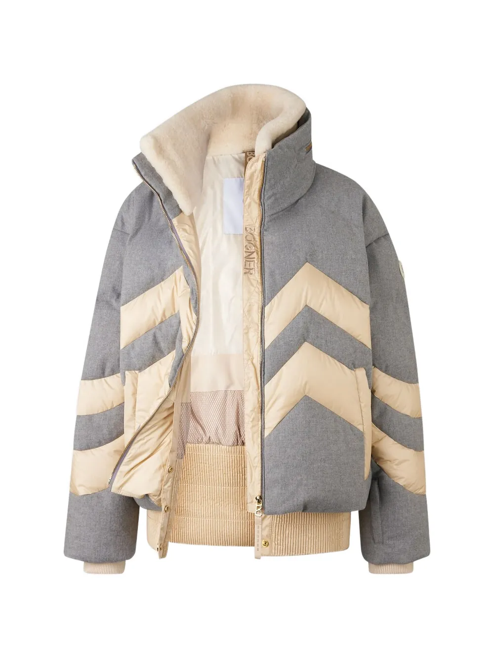  Bogner Valea Chevron-pattern Puffer Jacket - Grey 