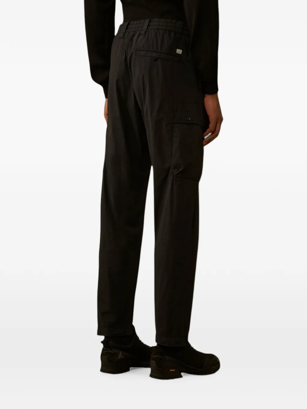 C.P. Company Cargo broek met logopatch Zwart