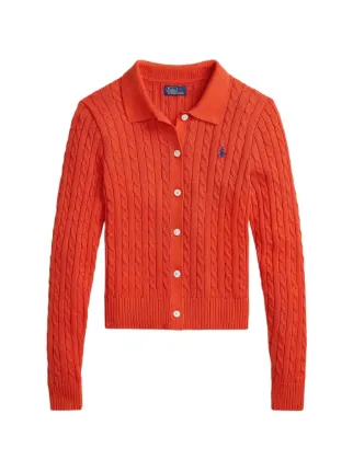 美品 ポロラルフローレン ケーブルニットカーディガン M オレンジ Polo Ralph Lauren ケーブルニット カーディガン | オレンジ | FARFETCH JP