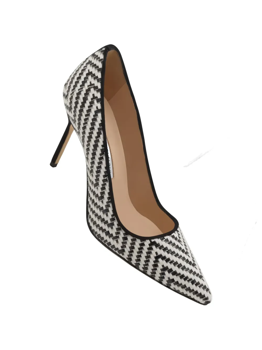 Manolo Blahnik BB pointed-toe raffia pumps Wit
