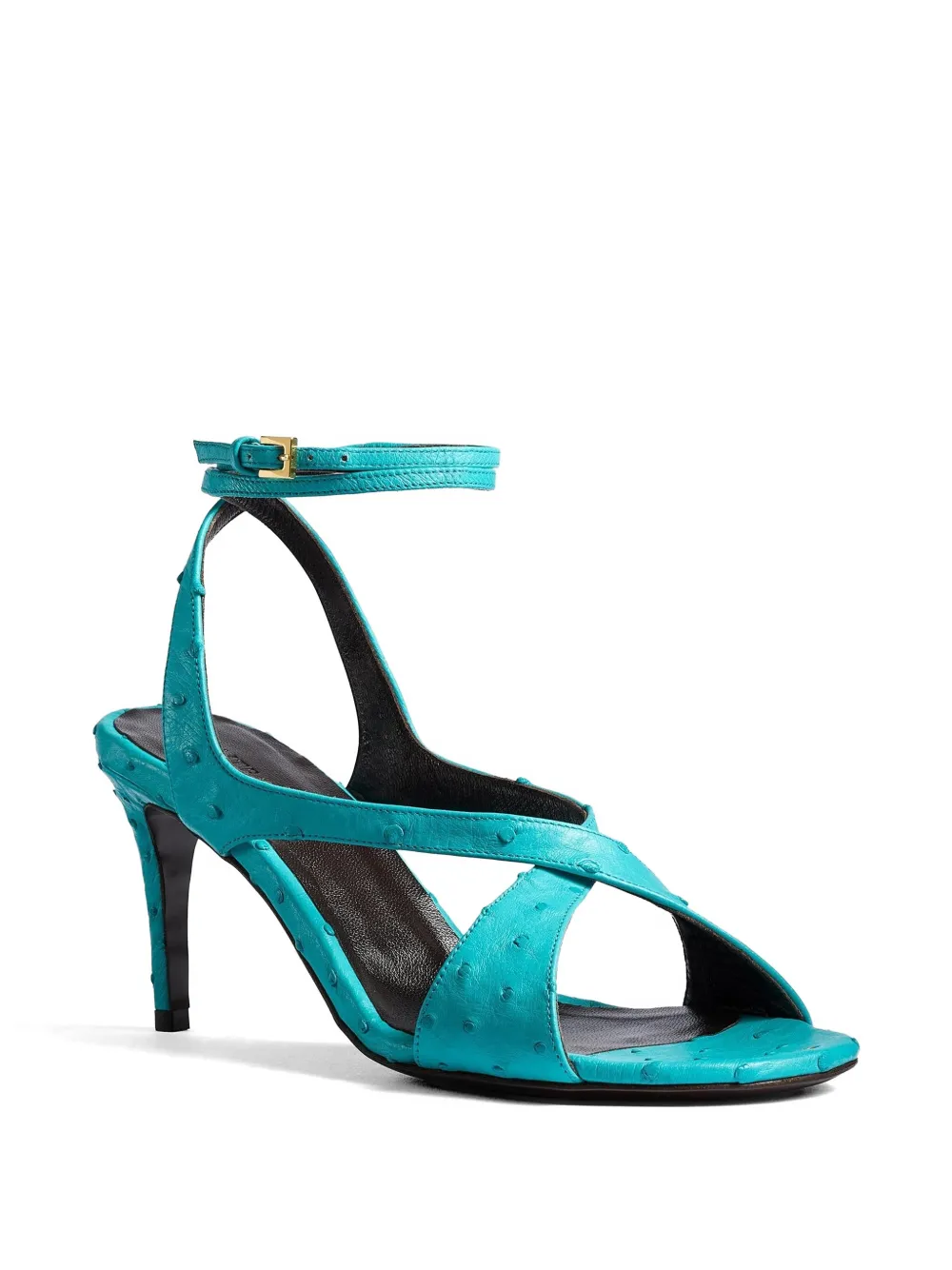 KHAITE Liria cross strap sandals Blauw