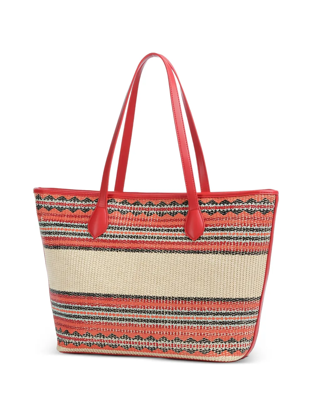Love Moschino Gestreepte shopper met logodetail Rood