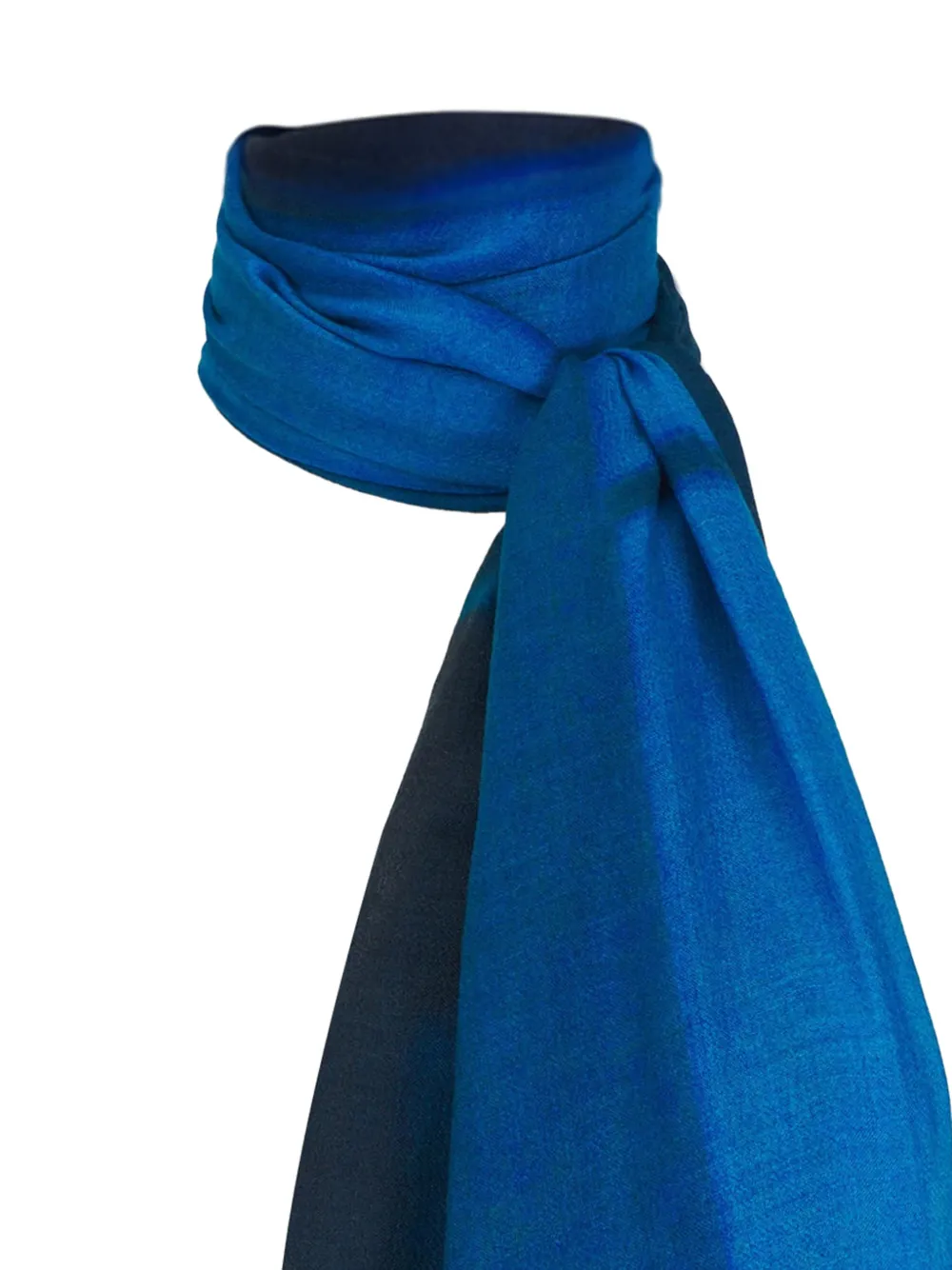  Akris Colourblock Fringed Scarf - Blue 