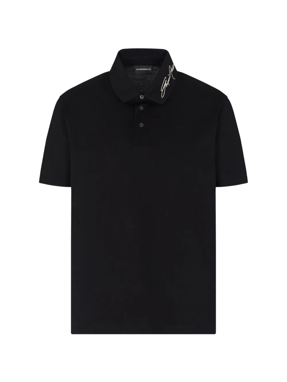 Emporio Armani signature-detail polo shirt - Nero