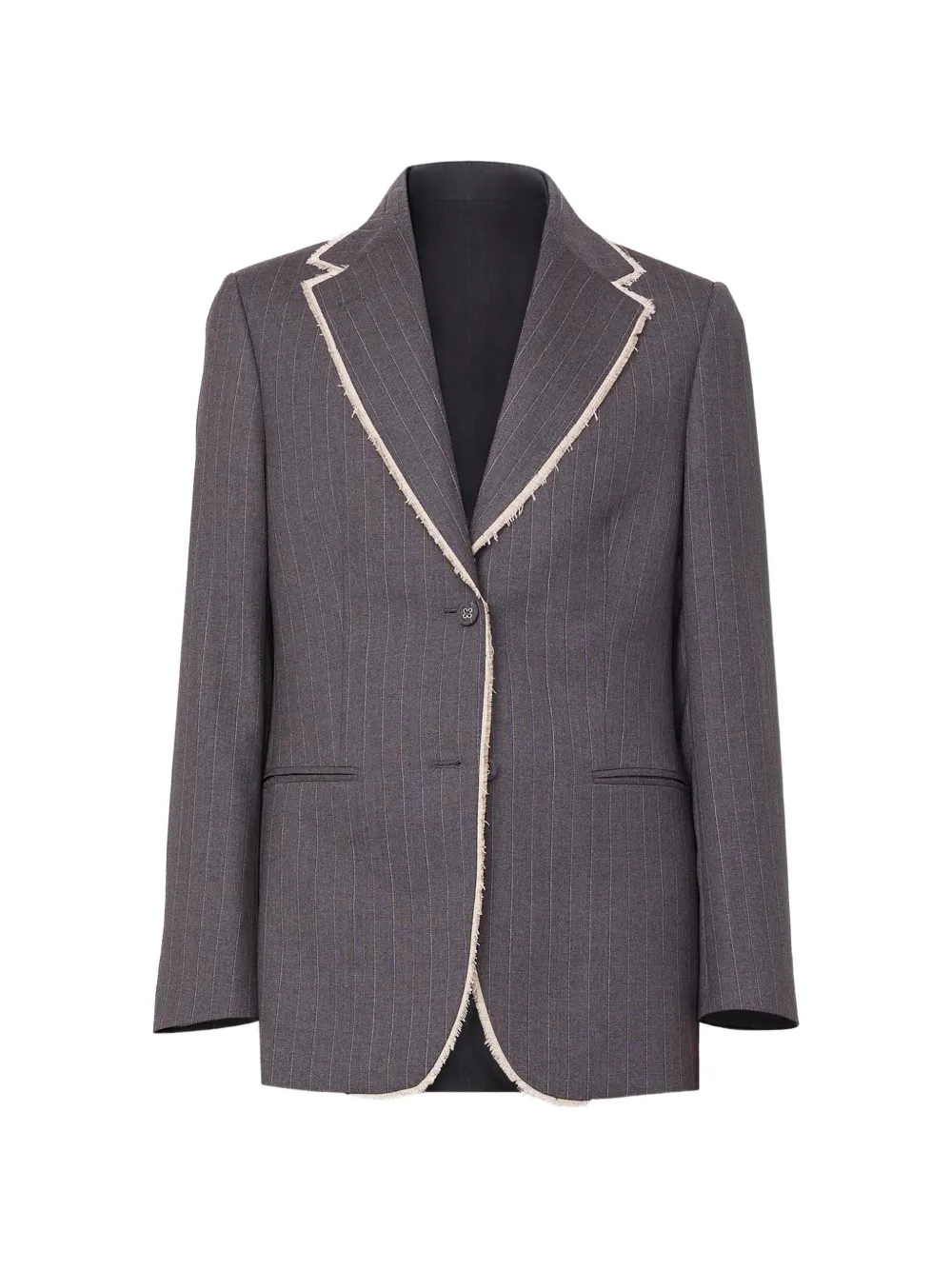 Officine Generale pinstripe frayed blazer - Grigio