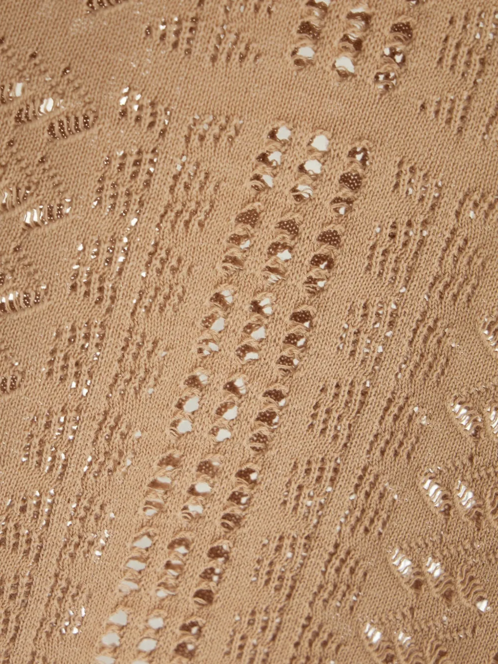  Malo Openwork Knit Top - Neutrals 