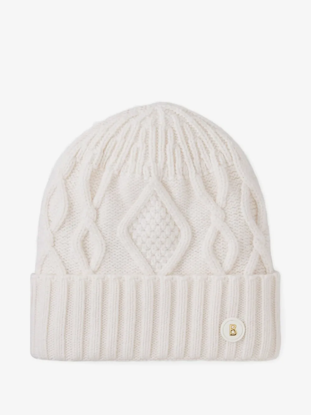 BOGNER Jamila cable-knit logo-patch beanie hat | White | Image 1