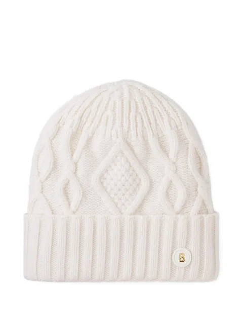 BOGNER Jamila cable-knit logo-patch beanie hat