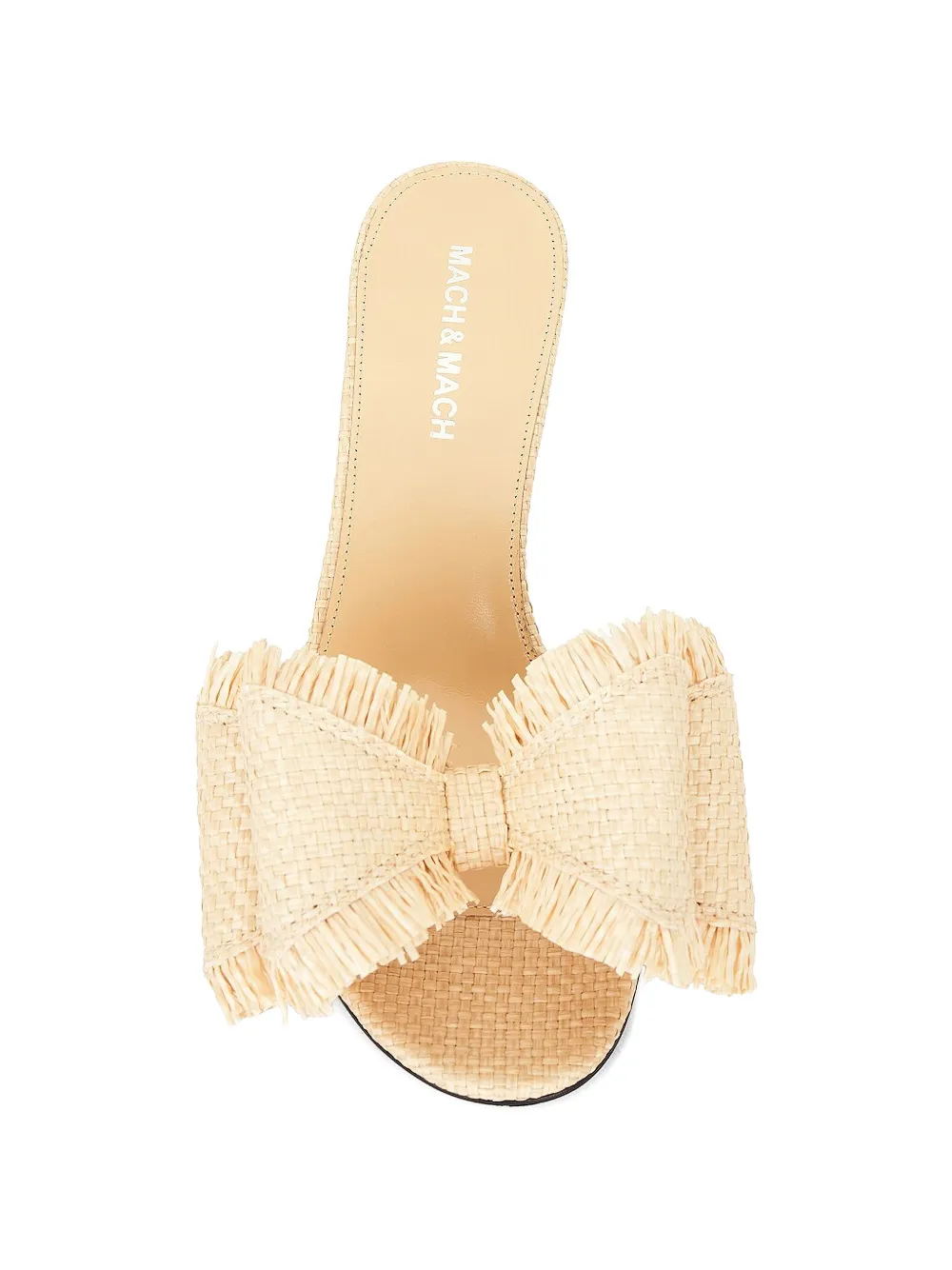 MACH & MACH Raffia sandalen met franje Beige