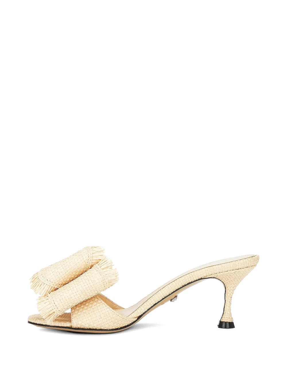 MACH & MACH Raffia sandalen met franje Beige