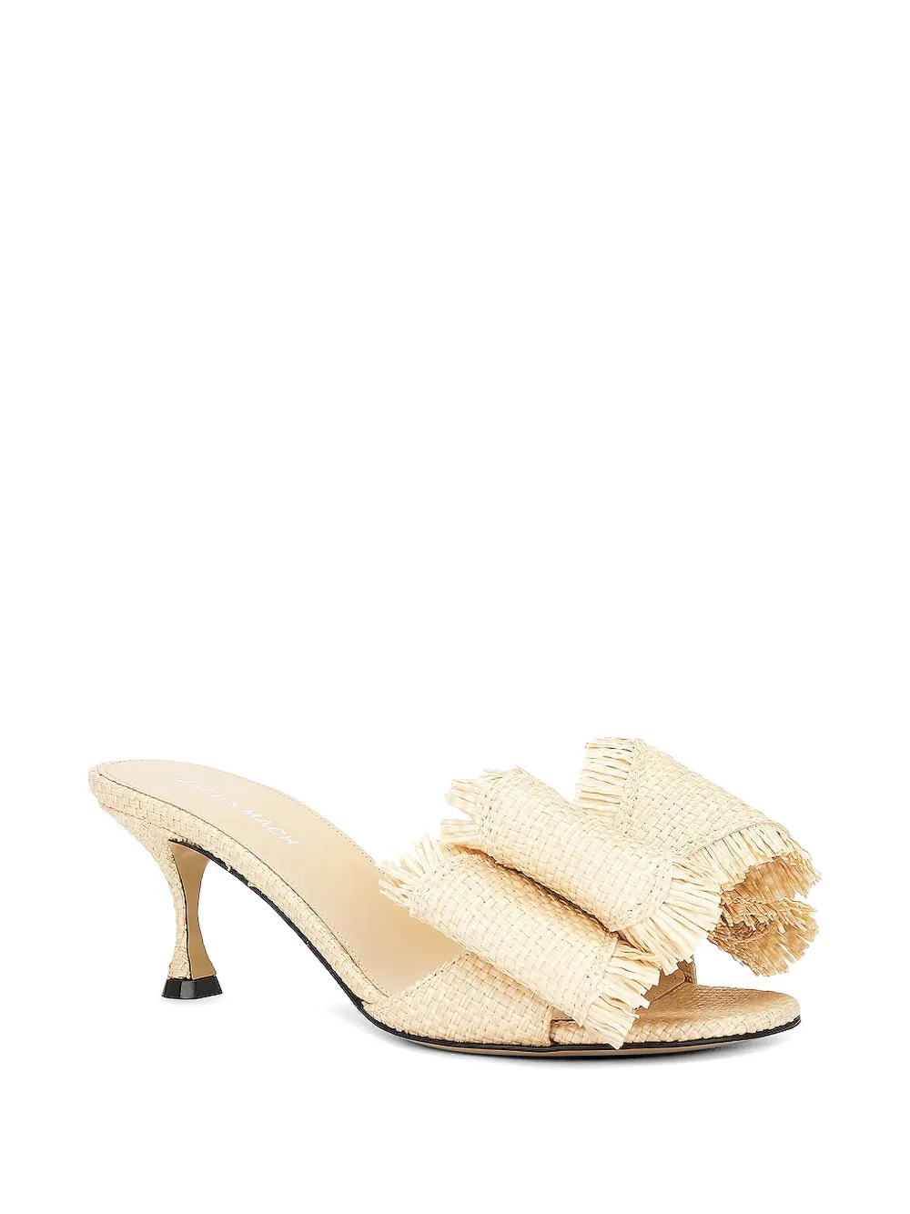 MACH & MACH Raffia sandalen met franje Beige