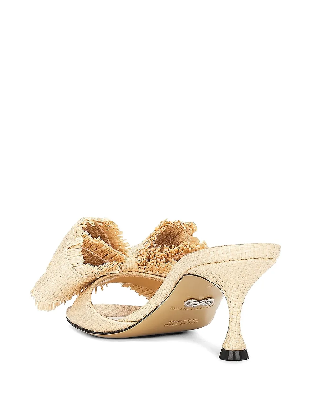 MACH & MACH Raffia sandalen met franje Beige