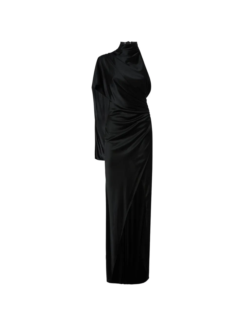 THE ANDAMANE draped one-shoulder maxi dress - Nero