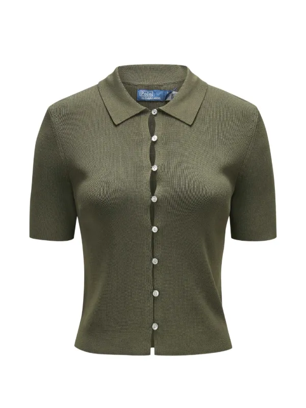 Polo Ralph Lauren Button Short-sleeve Top in Green
