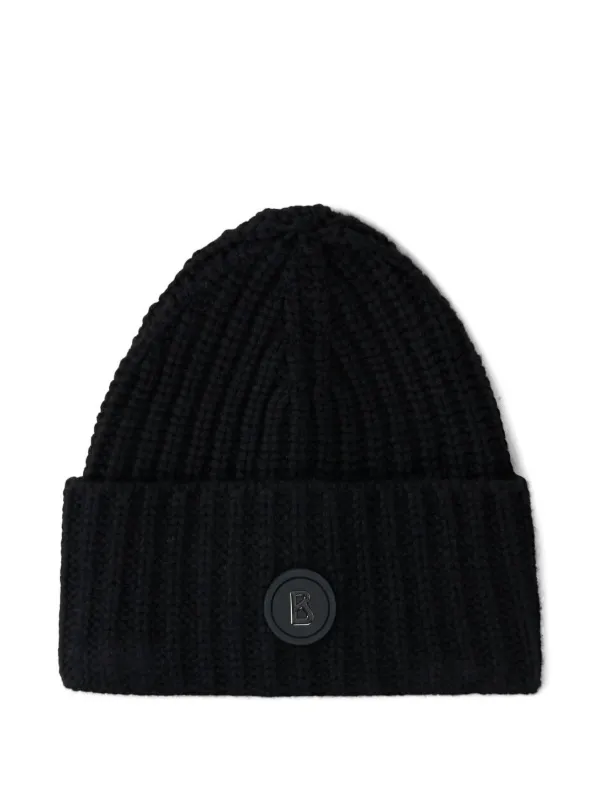 Bogner Kilian Ribbed Logo-patch Beanie Hat in Black