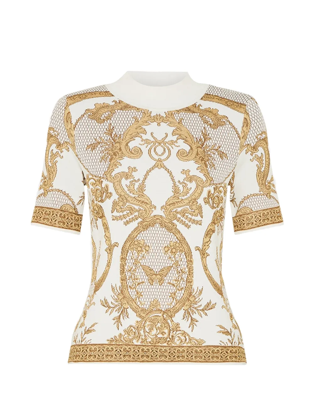 Camilla Top con collo rialzato - Bianco