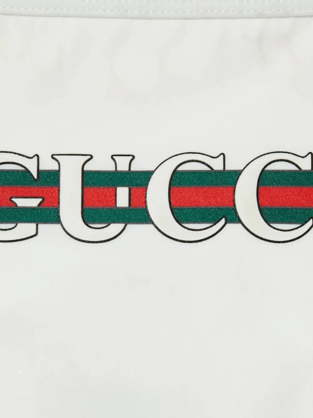 Gucci Kids Badpak met gekruiste bandjes en logoprint Wit