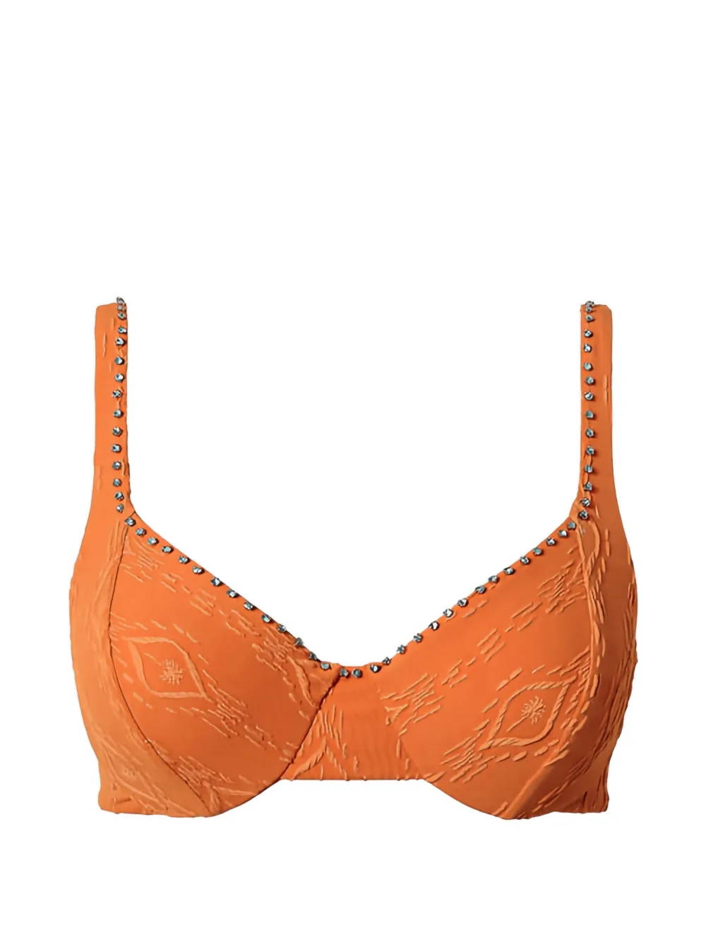 TWINSET embossed embroidered underwire bikini top - Arancione