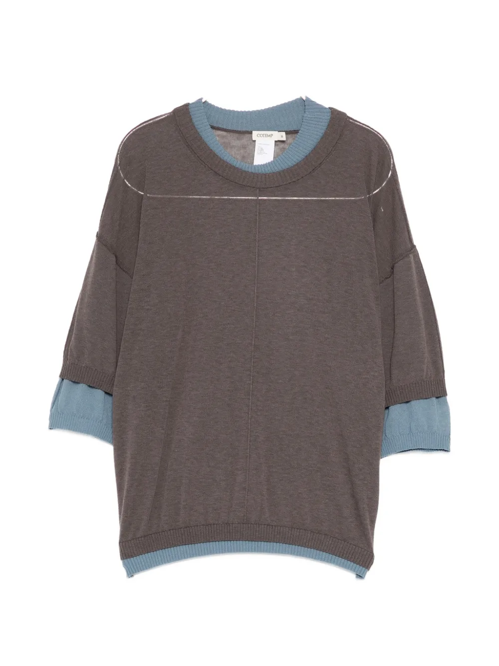 Cotemp Contrasting Collar Top In Black