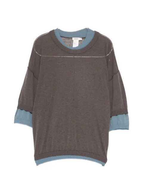 COTEMP contrasting collar top