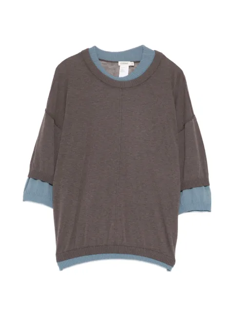 COTEMP contrasting collar top