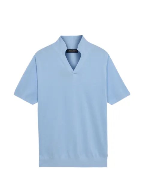 Brooks Brothers open-collar piqué top