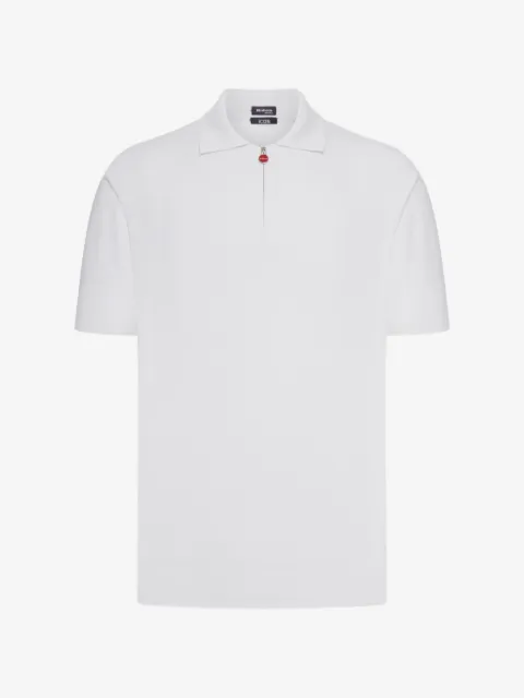 Kiton zip cotton polo shirt