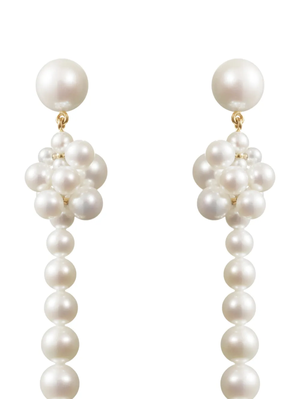 Sophie Bille Brahe Colonna Botticelli Pearl Drop Earrings in Gold, view 2