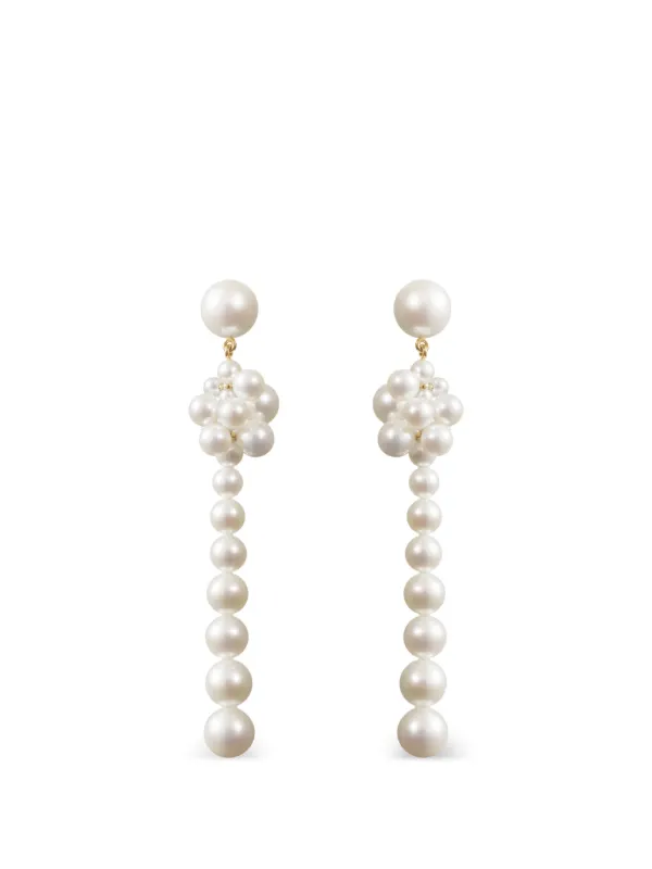 Sophie Bille Brahe Colonna Botticelli Pearl Drop Earrings in Gold