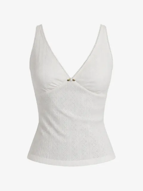 Reformation Rue Pointelle V-neck top