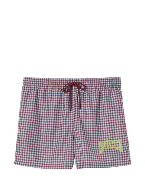 Gucci check-print swim shorts
