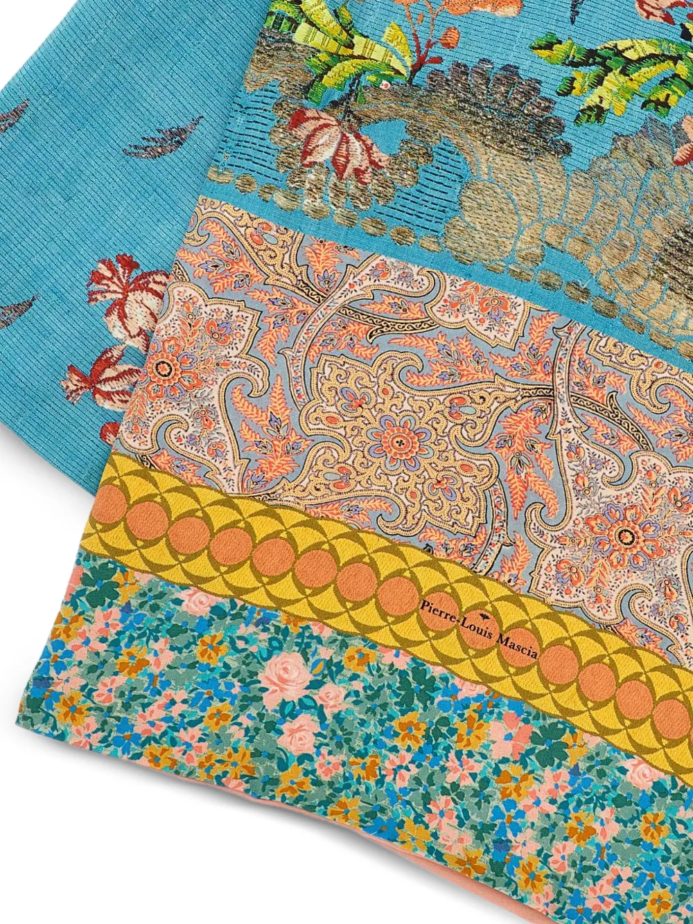  Pierre-louis Mascia Graphic-pattern Scarves - Blue 