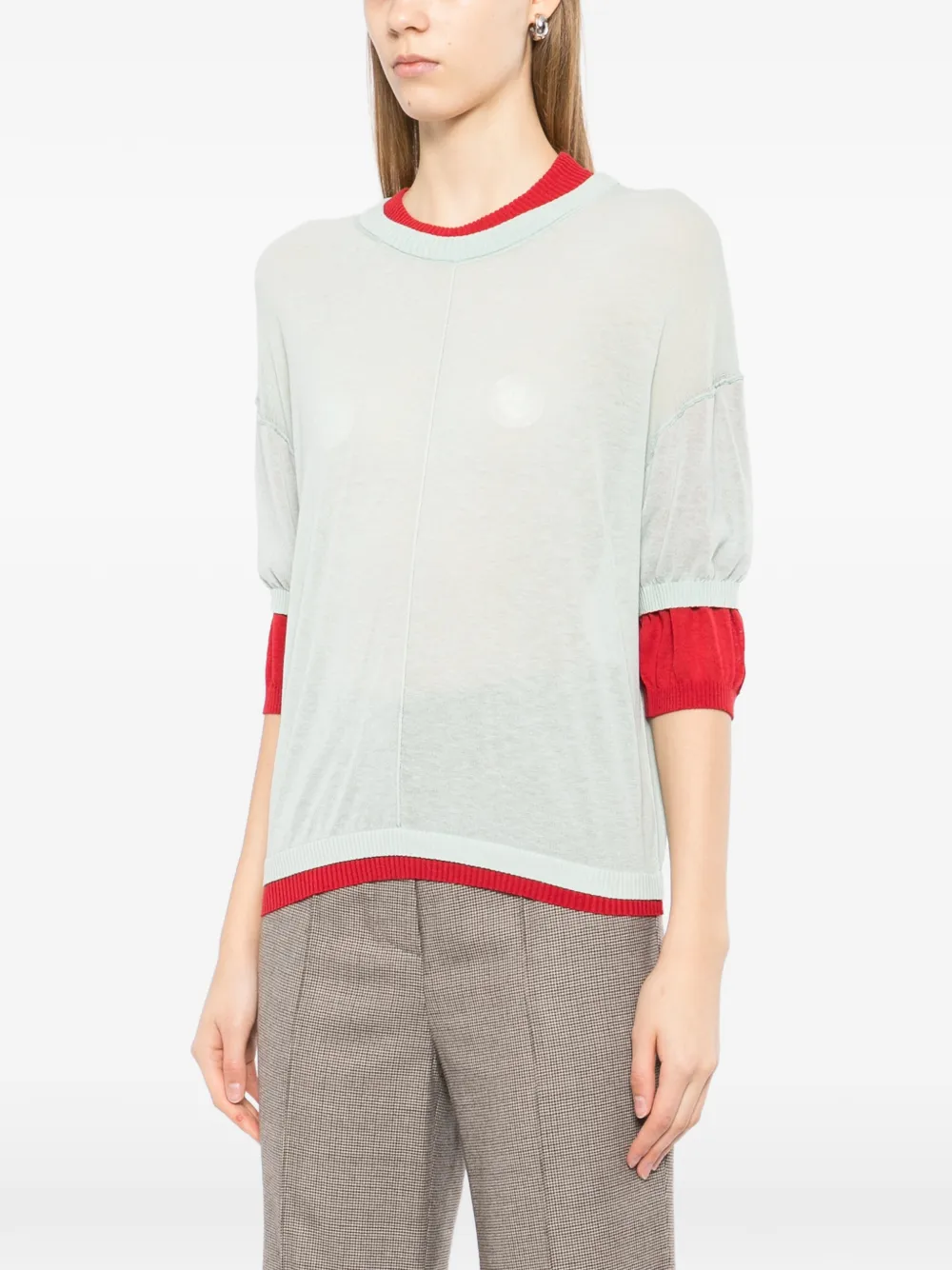  Cotemp Contrasting Collar Top - Green 