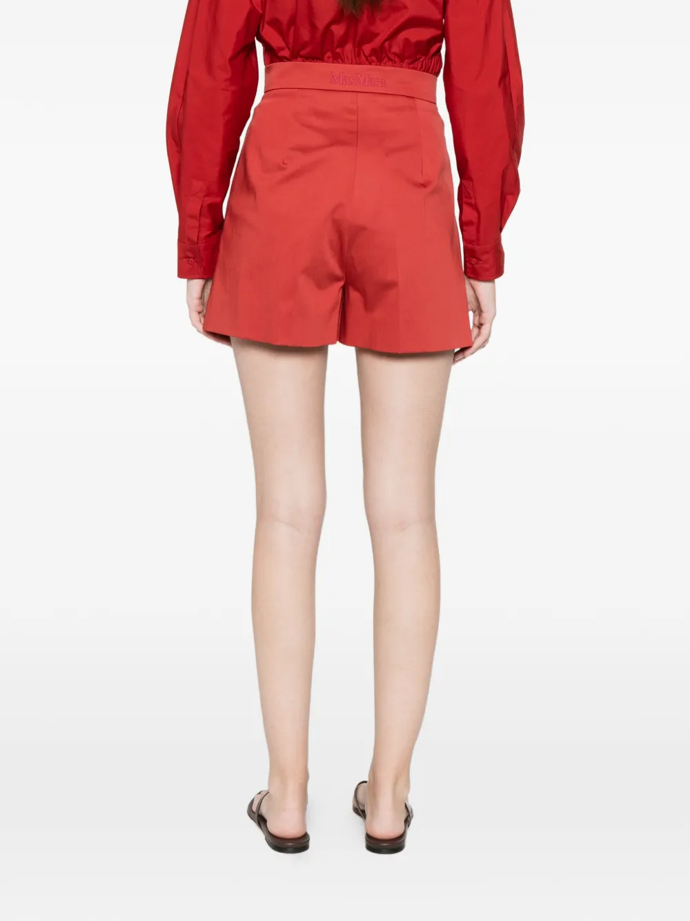 Max Mara Geplooide shorts Rood