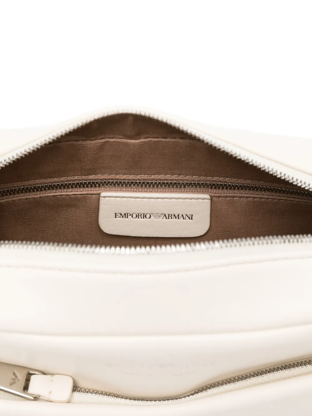 Emporio Armani Leren crossbodytas Beige