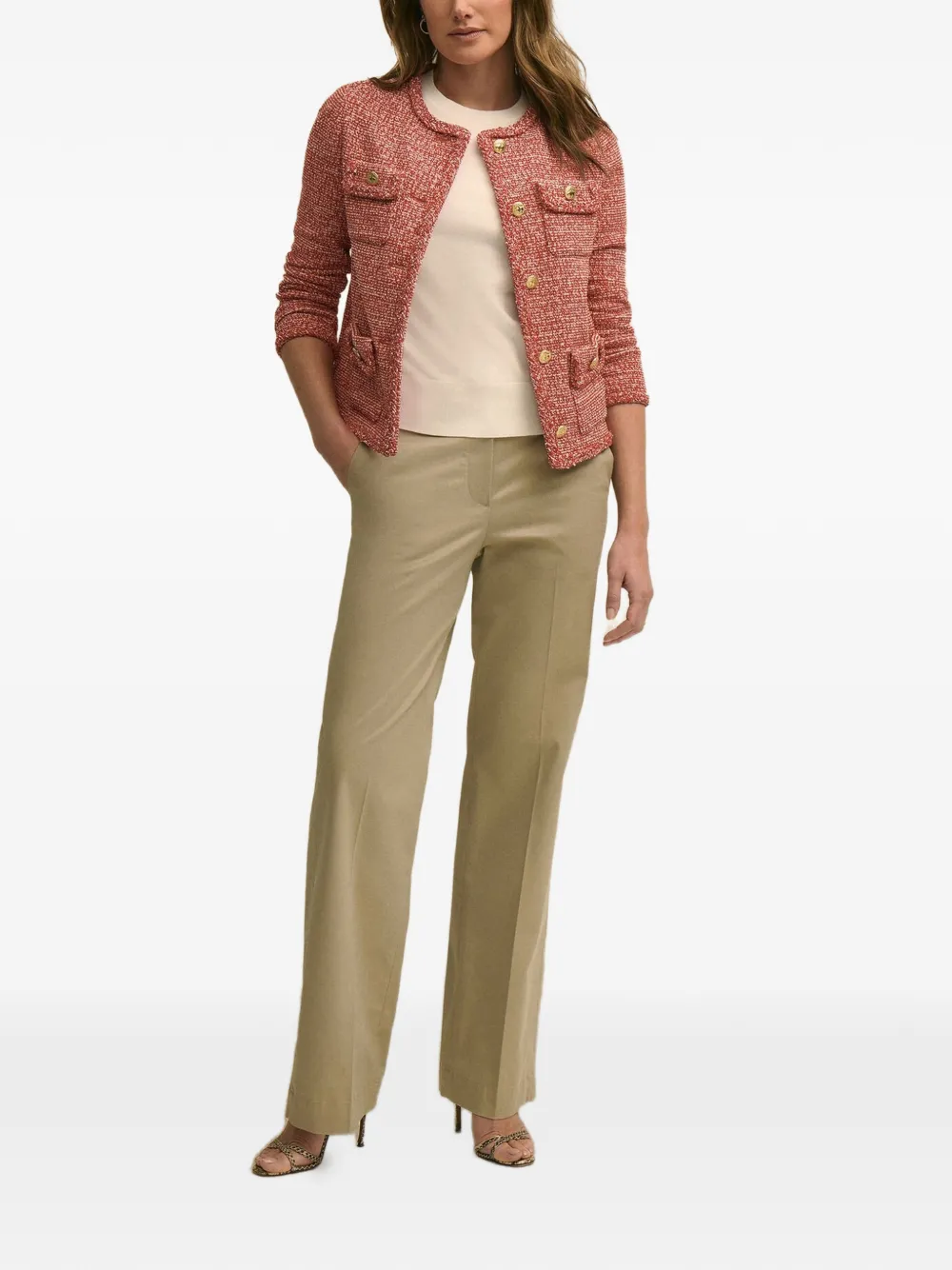 Brooks Brothers Advantage pantalon met wijde pijpen Beige