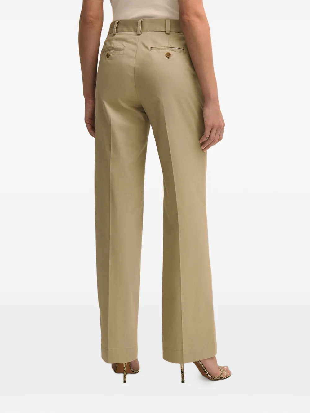 Brooks Brothers Advantage pantalon met wijde pijpen Beige