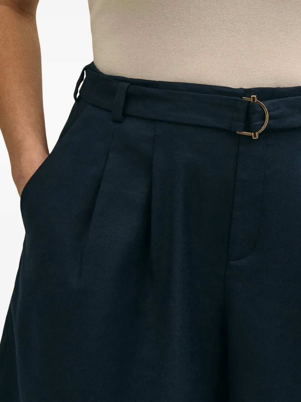 Brooks Brothers Geplooide shorts Blauw