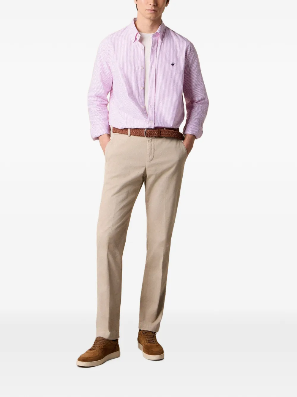 Brooks Brothers Gemercireerd katoenen T-shirt Wit