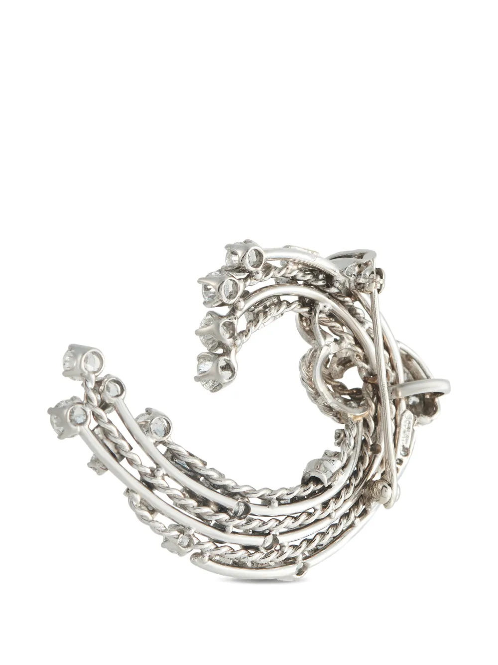  Lb Exclusive Diamond Geometric Brooch - Silver 