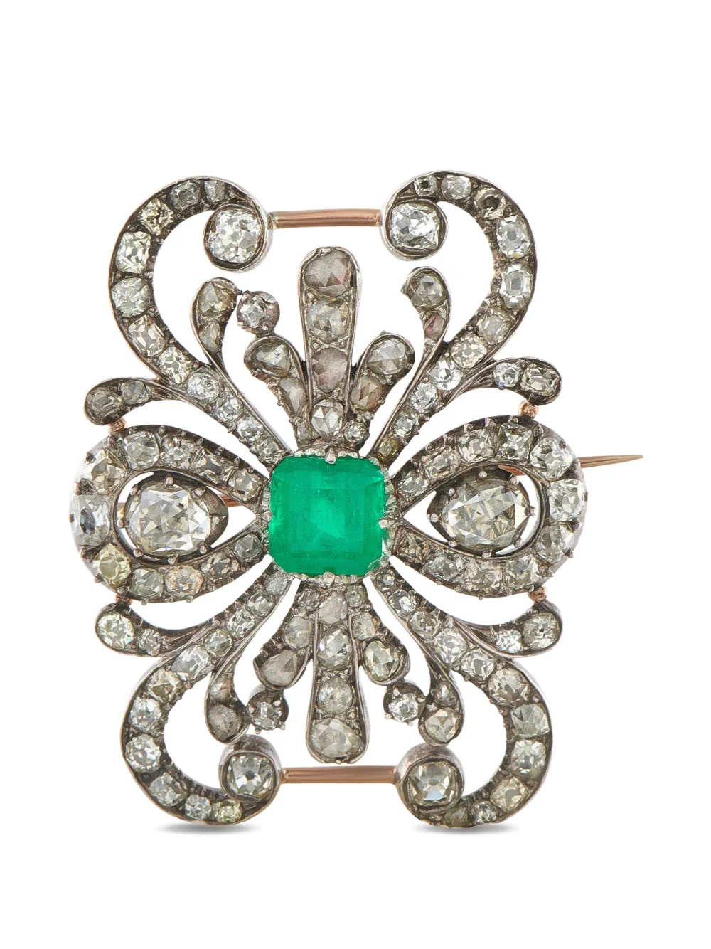 LB Exclusive diamond and emerald brooch - Rosa