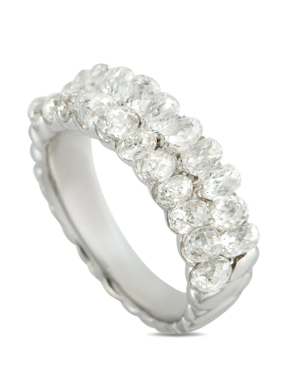 LB Exclusive briolette-diamond embellished ring - Argento