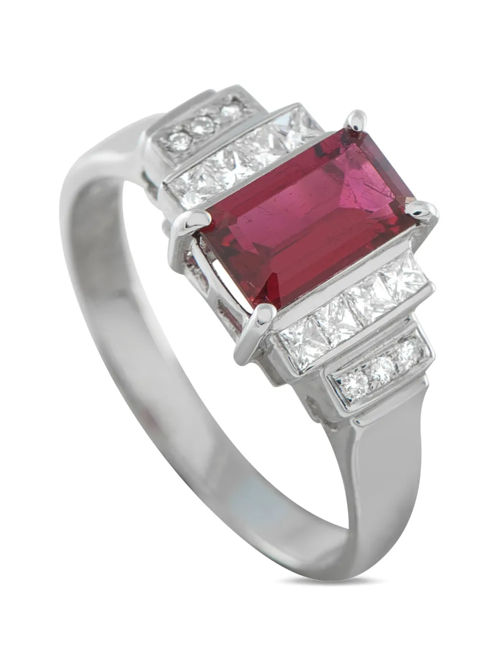 LB Exclusive rubellite diamond embellished ring - Argento