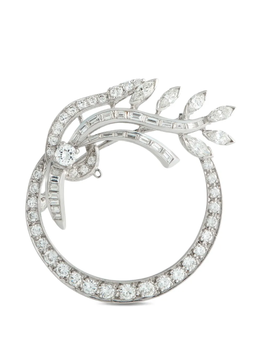 LB Exclusive diamond round brooch - Argento