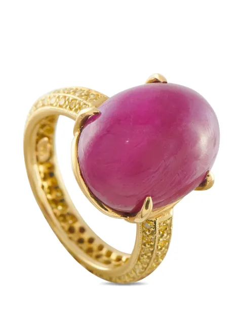 LB Exclusive yellow-diamond ruby embellished ring